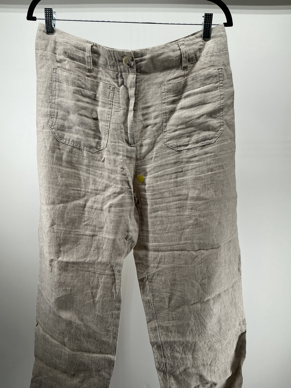 100% European Linen Patch Pocket Wide Leg Pants - 28"